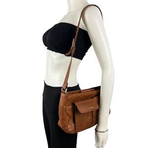 Preston & York Brown Leather Shoulder Bag‎ Purse